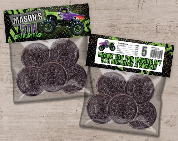 Monster Truck Birthday Party Favor Bag Topper (Printable)
