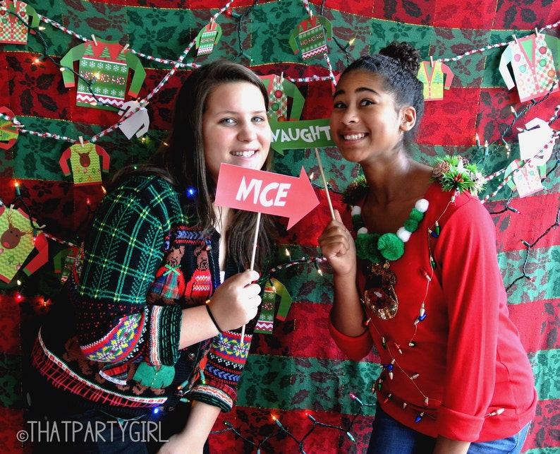 Ugly Sweater Photo Booth, Ugly Sweater Photo Booth Props, Ugly Sweater Party, Ugly Christmas Sweater Party, Ugly Sweater Party Decor, DIY image 4