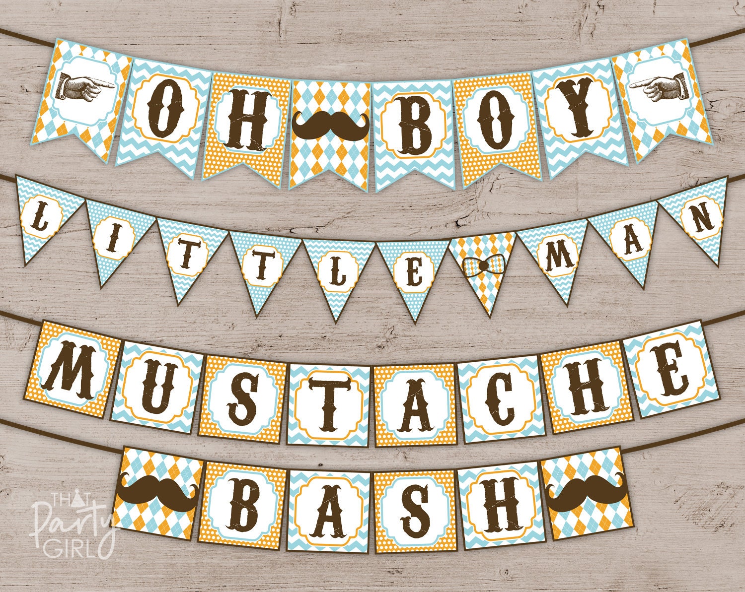 DIY Mustache Bash Party Ticket Style Invitations Digital U Etsy