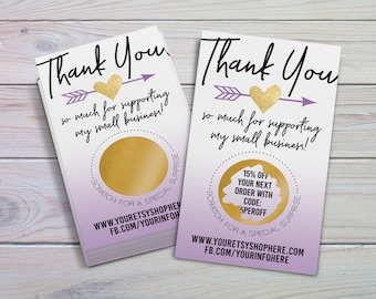 Custom Scratch Off Thank You Cards: Small Business Surprise