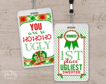 Ugly Sweater Christmas Party Awards, 1st, 2nd & 3rd Place, Ugly Sweater Party, Ugly Sweater Party Decor, Ugly Sweater Party Favors
