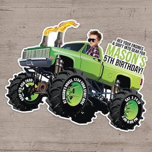 Monster Truck Invitation, Monster Truck Birthday Invitations, Monster Truck Birthday Party, Printable Personalized Monster Truck Invites