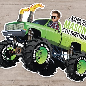 Monster Truck Invitation, Monster Truck Birthday Invitations, Monster Truck Birthday Party, Printable Personalized Monster Truck Invites