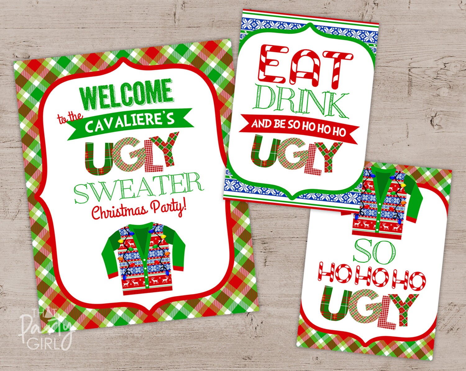 Ugly Sweater Party, Ugly Sweater Party Signs, Eat Drink & Be Ugly, Tacky Sweater Party, Ugly ...