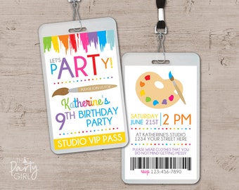 Art Party Invitation, Art Birthday Invitation, Art Party Invite, Paint Party Invite, Paint Party Invitations, Paint Birthday, Art Birthday