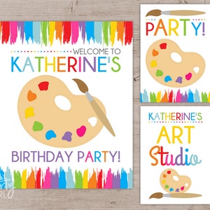 Letreros artísticos para fiestas: Decoración personalizada para pintar (descarga digital)