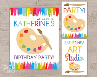 Art Party, Art Party Signs, Art Party Favors, Art Party Decorations, Painting Party Signs, Paint Party, Painting Party, Paint Party Signs