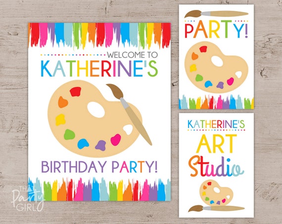 Art Party, Art Party Signs, Art Party Favors, Art Party Decorations,  Painting Party Signs, Paint Party, Painting Party, Paint Party Signs