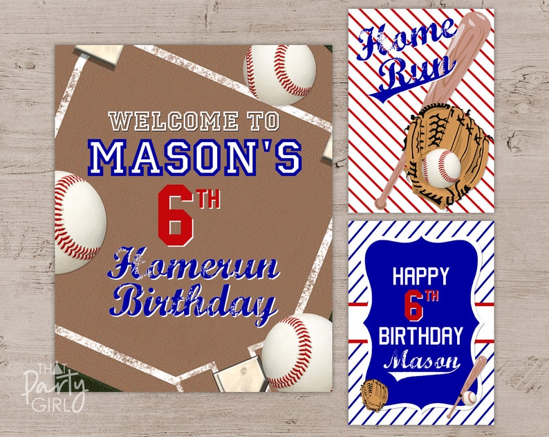 DIY Baseball Birthday Party Ticket Style Invitations Digital U Print image 6