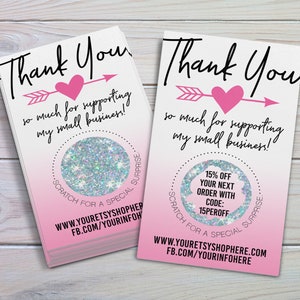 Scratch Off Thank You Cards: Small Business Customer Appreciation