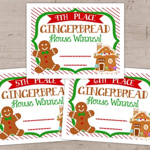 Gingerbread House Awards Certificates, Ginger Bread Contest Printable ...