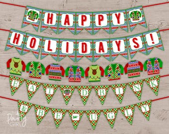 Ugly Sweater Party Banner: Holiday Decorations (Digital Download)