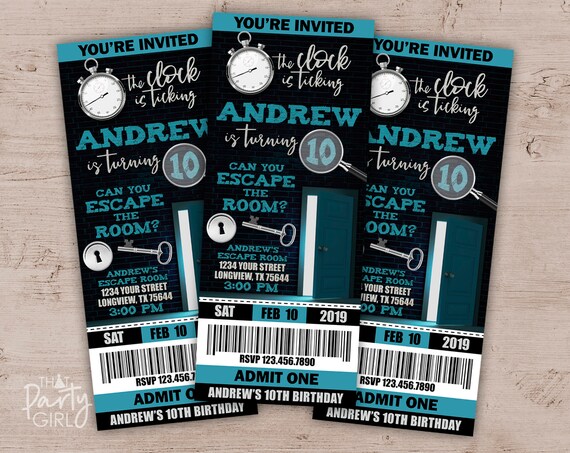 Escape Room Invitation Escape Room Party Invitation Murder Etsy
