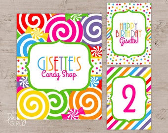 DIY Candy Shop Birthday Party Signs Door Sign Digital U Print