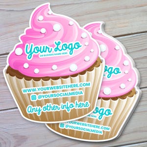 Cupcake Business Cards, Bakery Business Cards, Cupcakes, Small Business Branding, Cute Business Cards, Cooking Business Cards