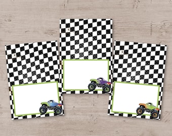 Monster Truck Birthday Party Food Tent Labels (PDF)