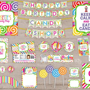 DIY Candy Shop Happy Birthday Banner - Digital U Print - Instant ...