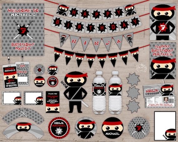 Ninja Party Favors Ninja Birthday Party Ninja Party Decorations Ninja Party Banners Ninja Party Signs Ninja Party Favors Decor