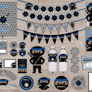 Ninja Partygeschenke, Ninja-Geburtstagsparty, Ninja-Partydekoration, Ninja-Partygirlanden, Ninja-Partyschilder, Ninja-Gastgeschenke, Dekor
