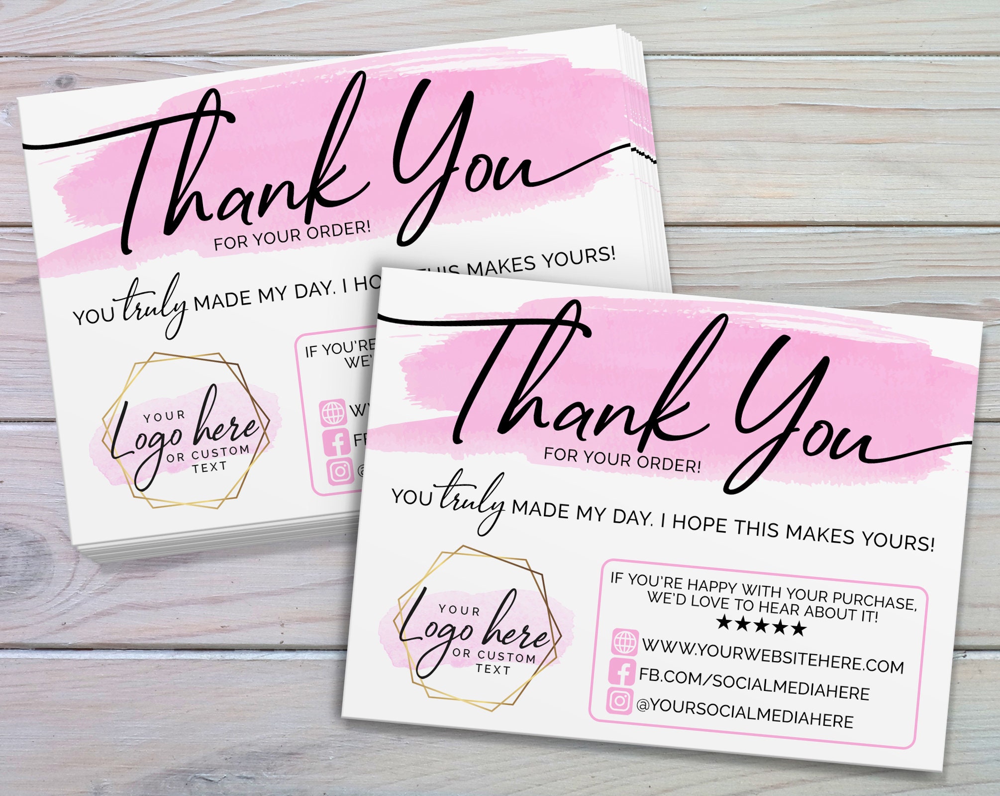 Customer Thank You Cards Small Business Thank Yous Business | Etsy