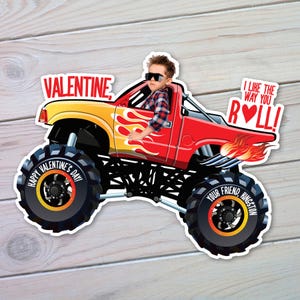 Carte de Saint-Valentin Monster Truck, carte de la Saint-Valentin Monster Truck, fête de la Saint-Valentin Monster Truck, imprimable Saint-Valentin personnalisée