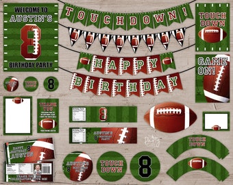 Decoraciones para fiestas de fútbol: Banner para cumpleaños y baby shower (PDF)