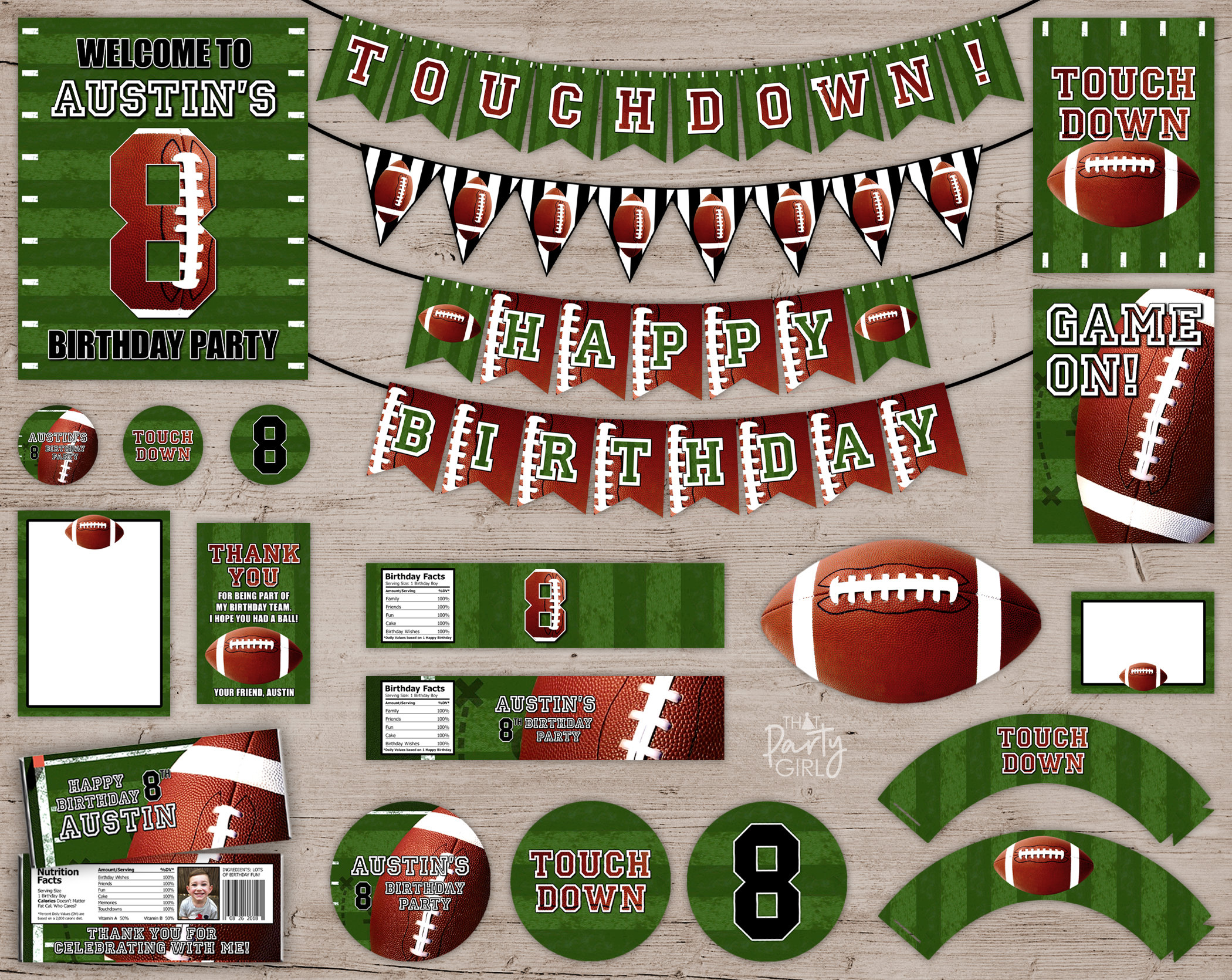 Football Party Decorations Football Party Favors Football Etsy