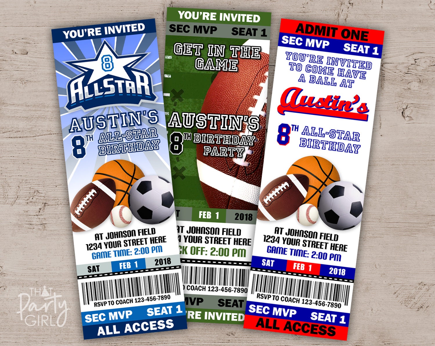 Custom Pittsburgh Penguins Ticket Style Sports Party Invitations – Sports  Invites