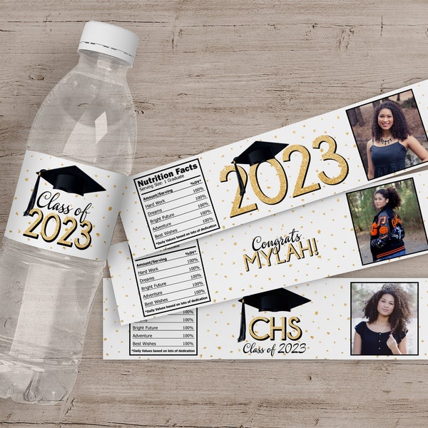 Graduation Water Bottle Label Etsy