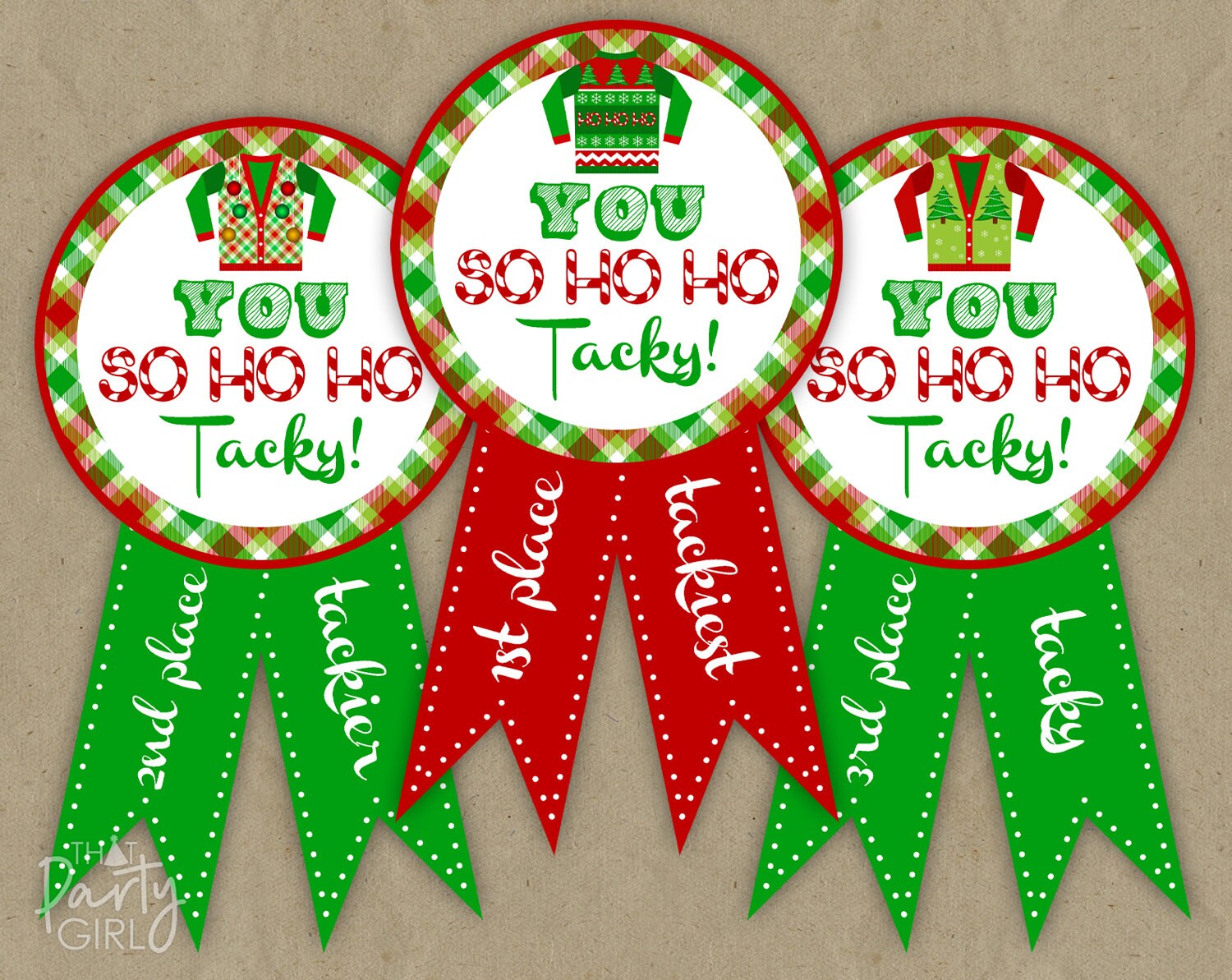 Ugly Sweater Holiday Party Awards DIY INSTANT DOWNLOAD Etsy