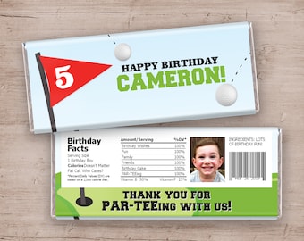 DIY Golf PAR-TEE Birthday Party Candy Bar Wrappers - Digital U Print