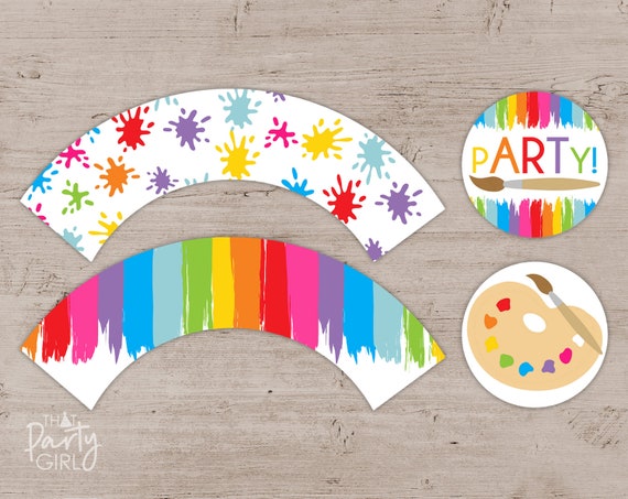 Art Party Cupcake Toppers: Painting Birthday Decor (PDF)