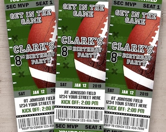 Football Ticket Birthday Party Invitation (PDF & JPEG)