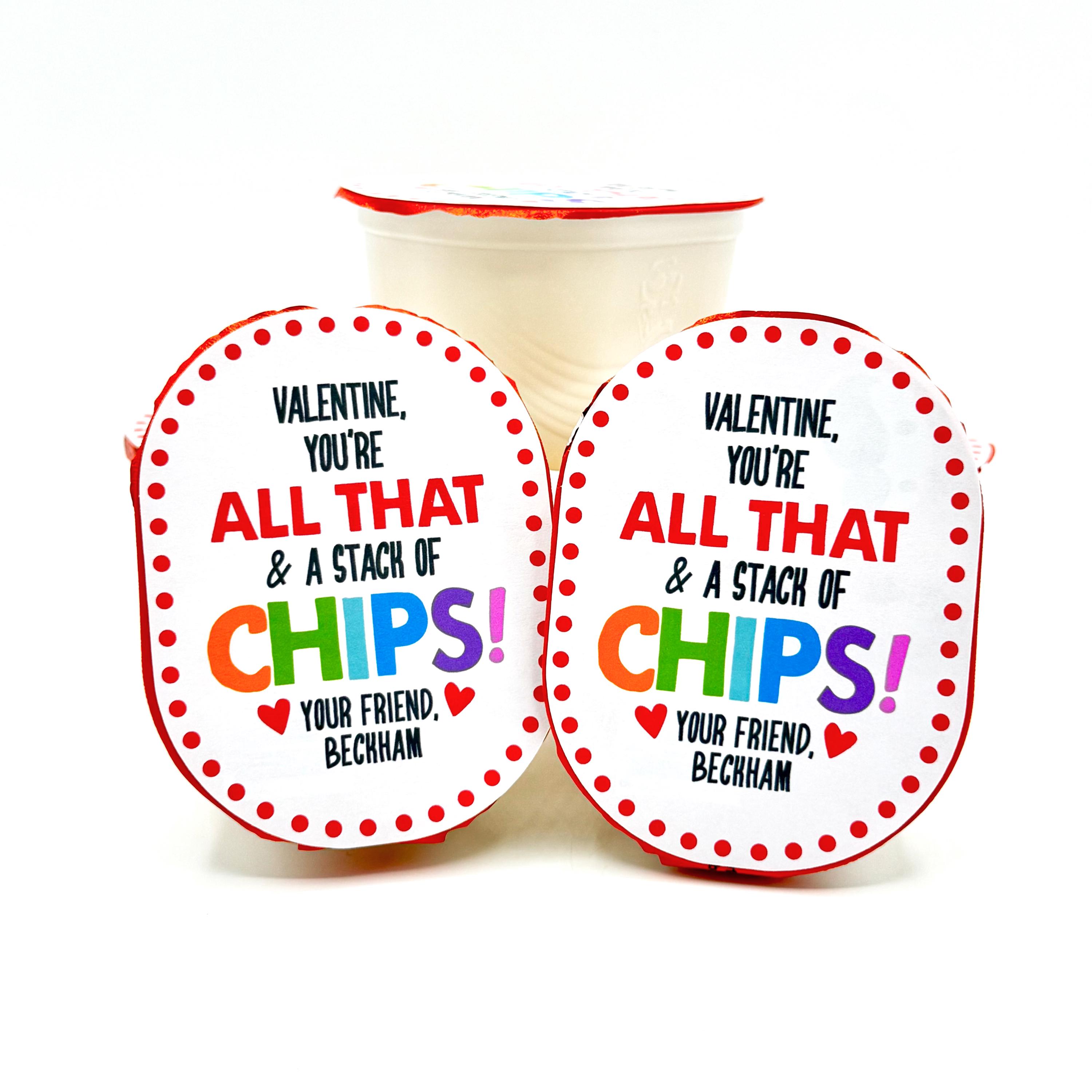 Valentine's Day Chip Stickers, Kids Personalized You're All That & A ...