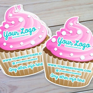 Cupcake Business Cards, Bakery Business Cards, Cupcakes, Small Business Branding, Cute Business Cards, Cooking Business Cards