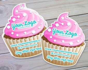 Cupcake Business Cards, Bakery Business Cards, Cupcakes, Small Business Branding, Cute Business Cards, Cooking Business Cards