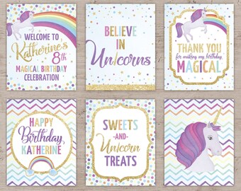 Unicorn Party Signs, Unicorn Party Printables, Unicorn Party Decor, Unicorn Party Decorations, Unicorn Birthday, Unicorn Birthday Party Sign