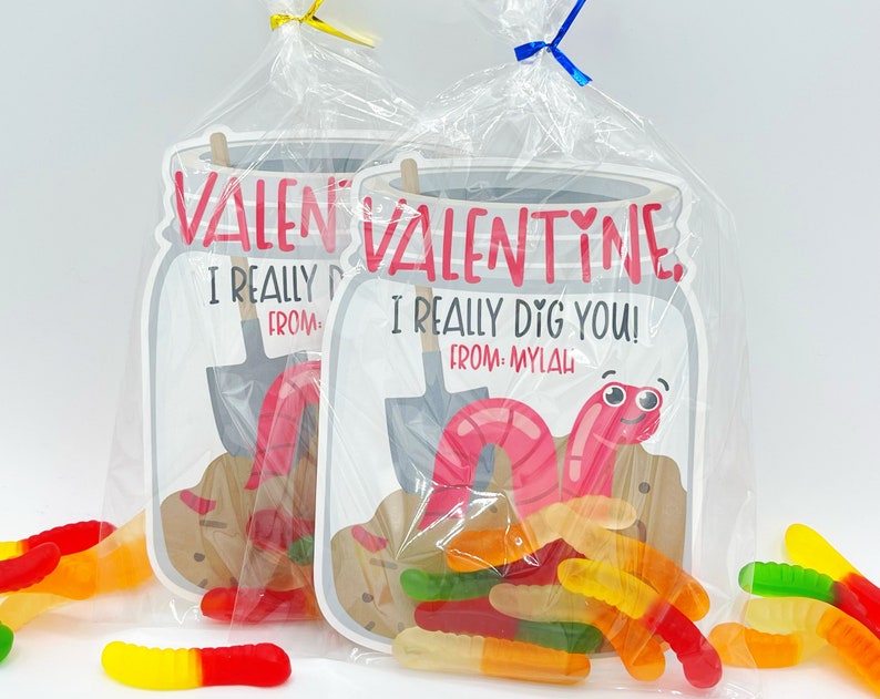 Cute Insect Kids Valentines Cards, I Really Dig You Valentine's Day ...