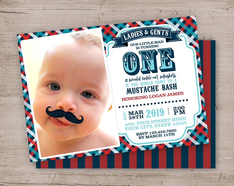 Little Man Baby Shower Invitation Mustache Bash 1st Birthday | Etsy