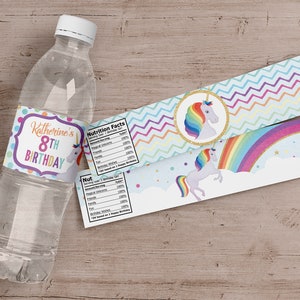 Unicorn Water Bottle Labels, Unicorn Party Water Bottle Labels, Unicorn Birthday Party, Unicorn Birthday Water Bottle Labels, Unicorn Party