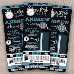 Printable Escape Room Invitation, Escape Room Party Invitation, Murder Mystery Invite, Escape Room Birthday, Escape Room Party Invite