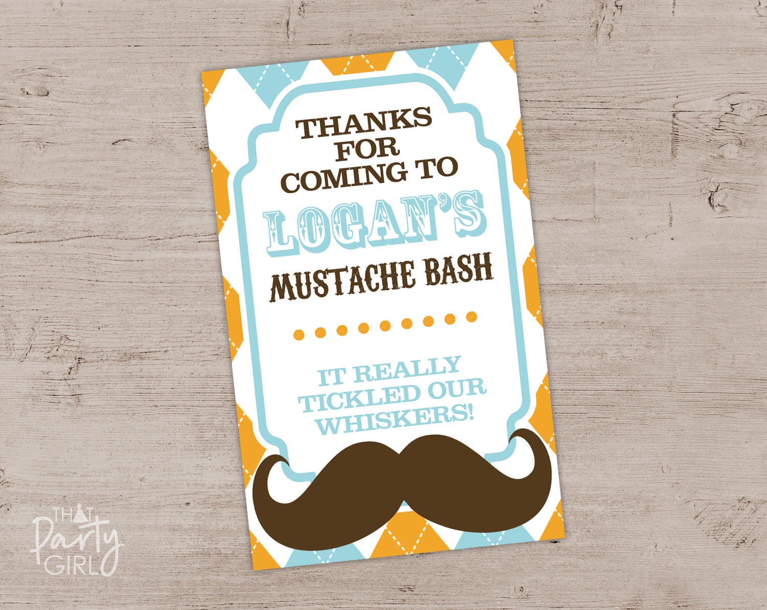 DIY Mustache Bash Party Ticket Style Invitations Digital U Etsy