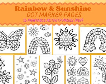 Rainbow and Sunshine Dot Marker Pages: Creative Fine Motor Activity (Printable PDF)