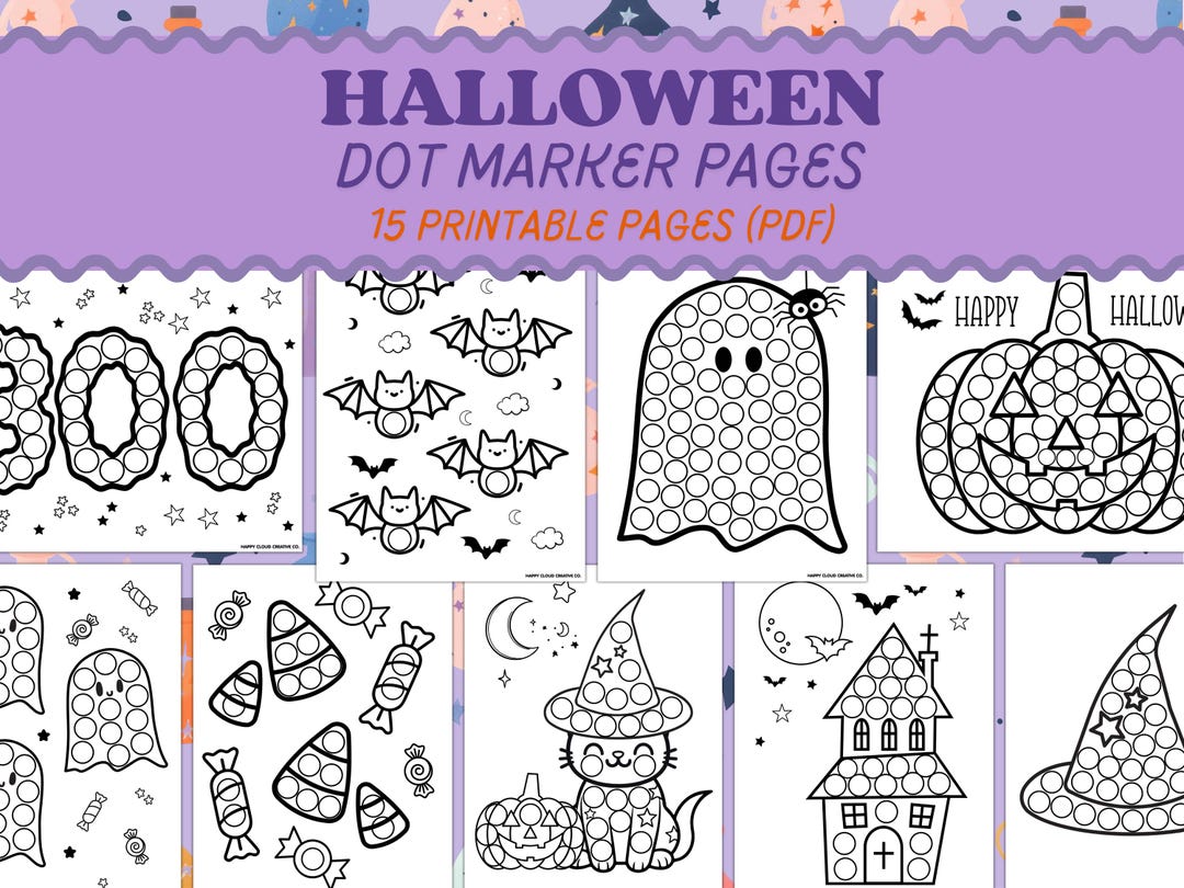 Halloween Dot Marker Activity Pages: Spooky Fine Motor Practice (PDF ...
