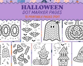 Halloween Dot Marker Activity Pages: Spooky Fine Motor Practice (PDF)