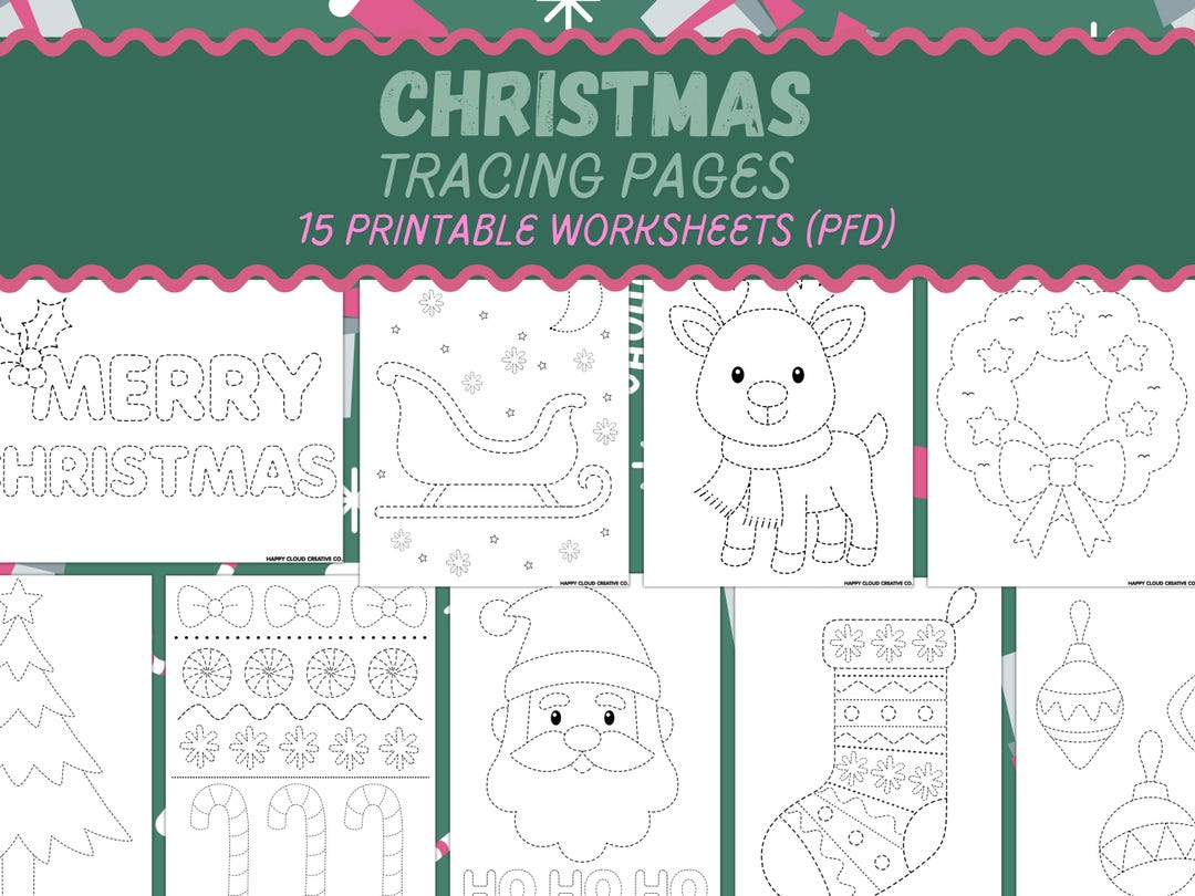 Christmas Tracing Worksheets for Kids: Holiday Fine Motor Activity ...