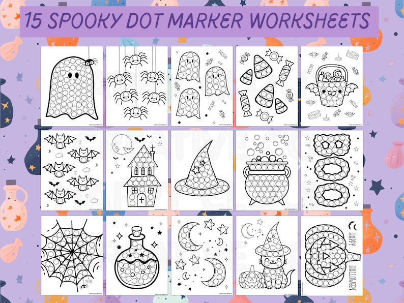 Halloween Dot Marker Activity Pages: Spooky Fine Motor Practice (PDF ...