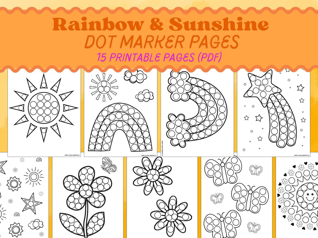Rainbow and Sunshine Dot Marker Pages: Creative Fine Motor Activity ...
