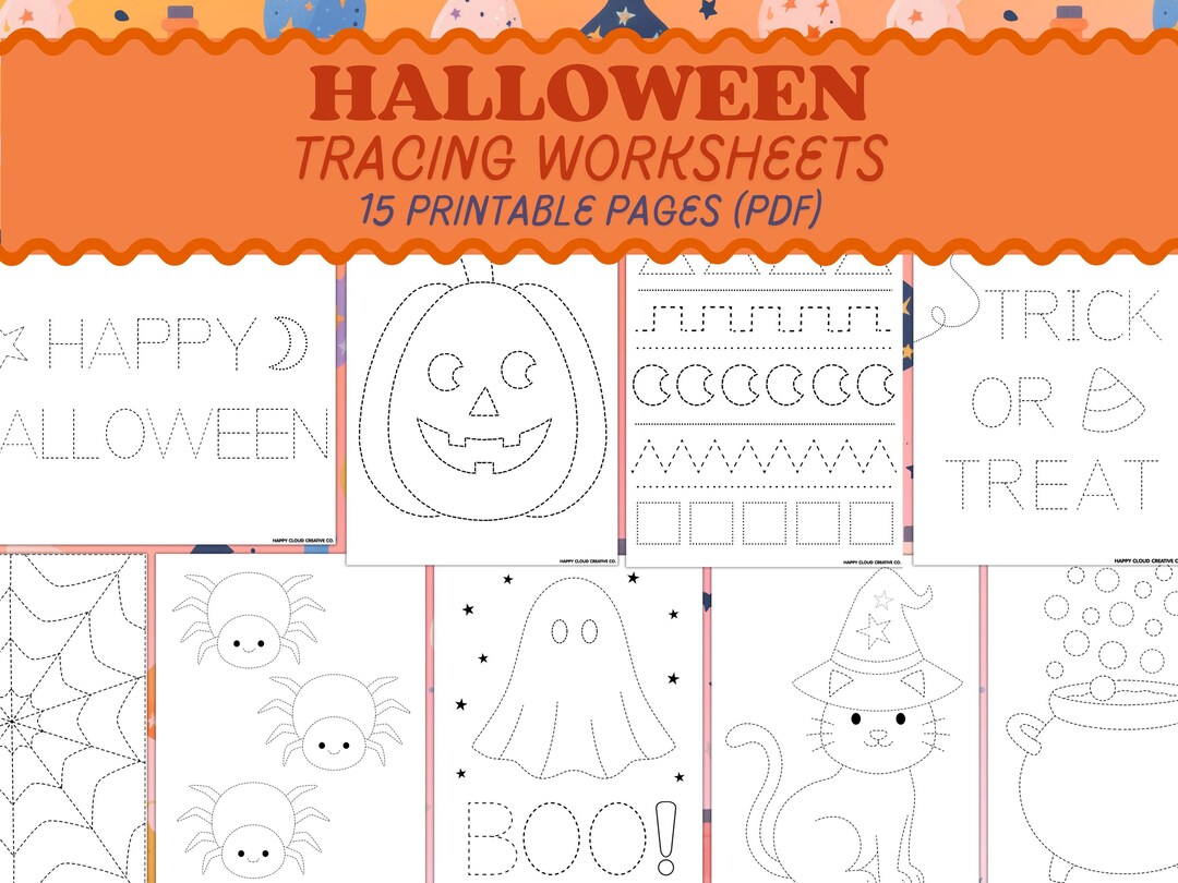 Halloween Tracing Worksheets: Spooky Fine Motor Activity (PDF) - Etsy