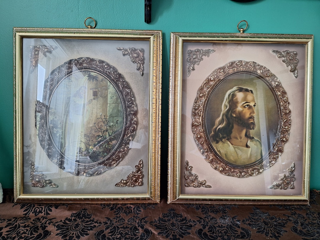 PICK ONE Vintage Ornate Gold Framed Religious Jesus Framed Wall Art ...